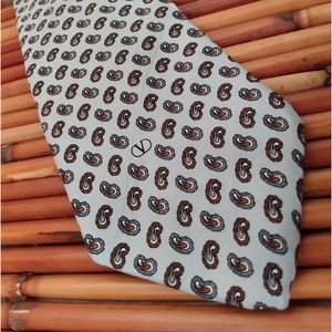 EUC VALENTINO Light Blue 100% Silk  with Colorful Paisley-Like Shapes Tie